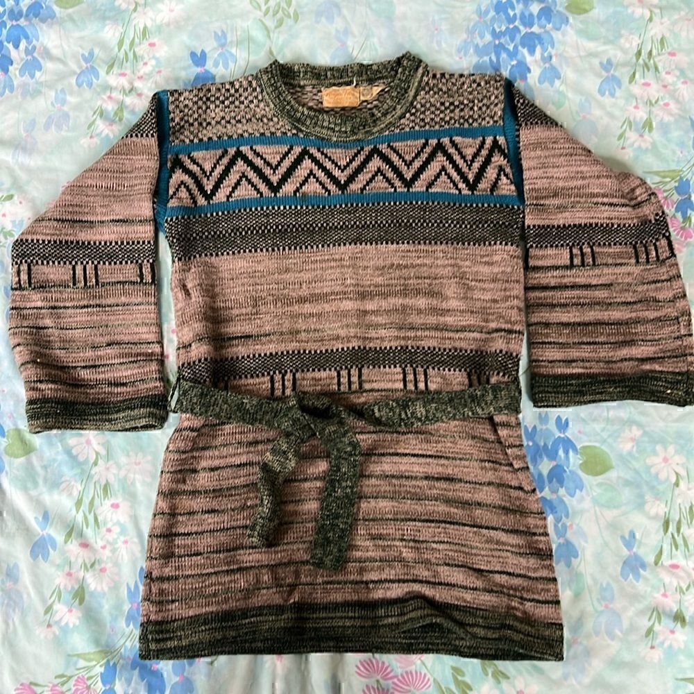 Vintage Tie Waist Sweater - S/M (?) Not Itchy!